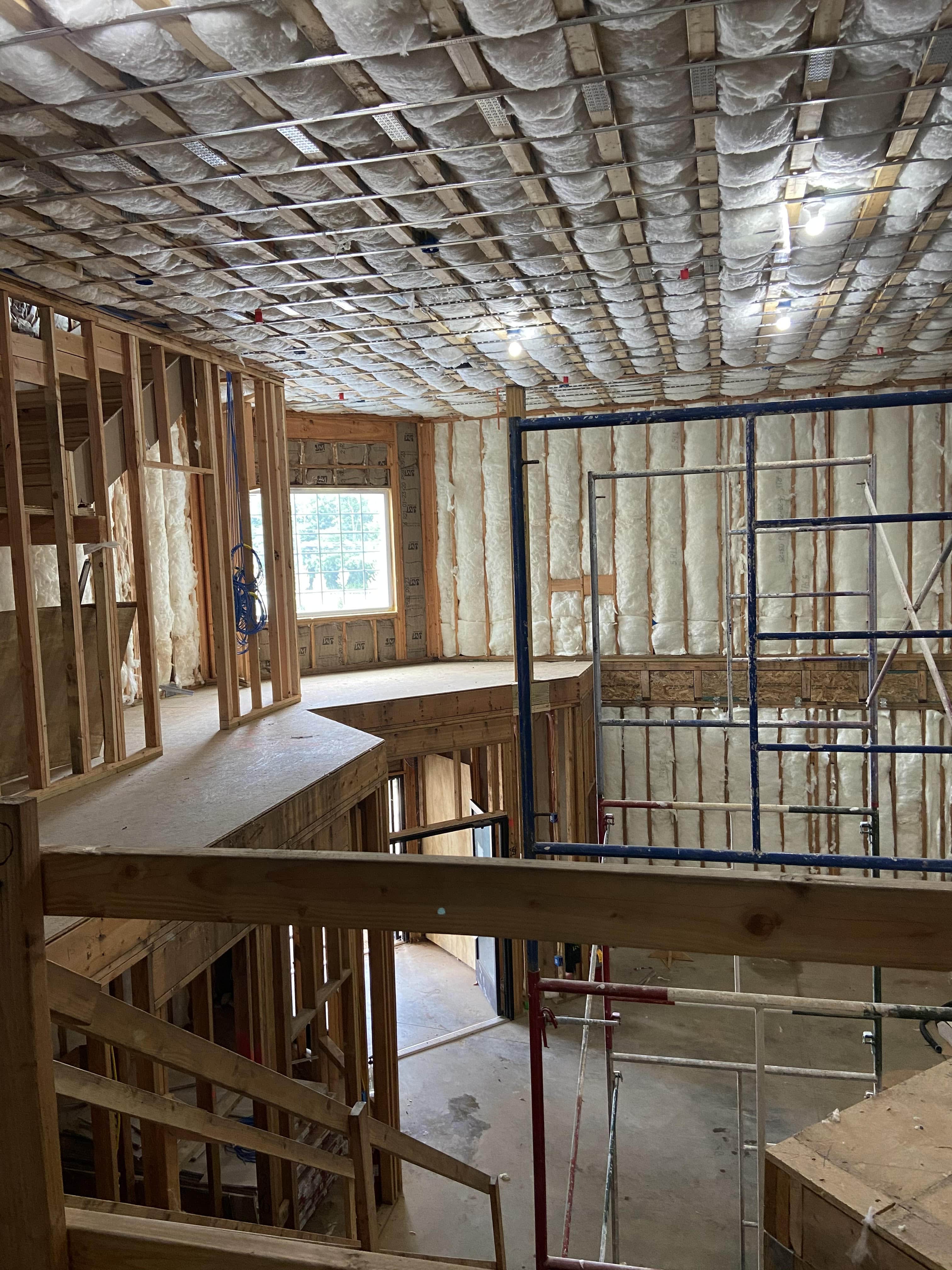 staircase view of insulation