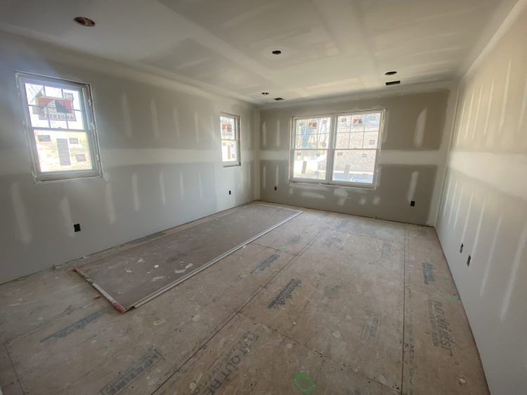 Wide view of drywall in St Jude Dream Home