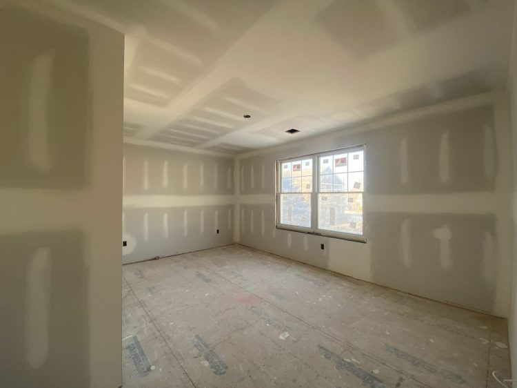 Angled view of drywall in St Jude Dream Home