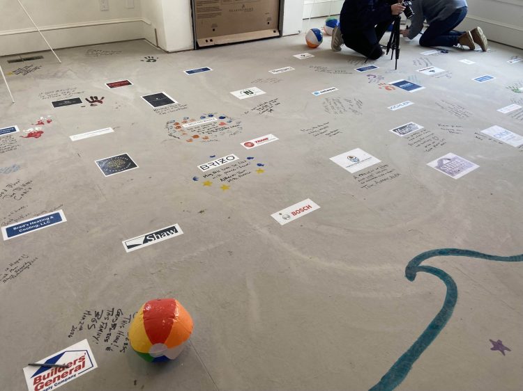 View of all the sponsors and trade partners that signed their names on the CMM Dream Home floor