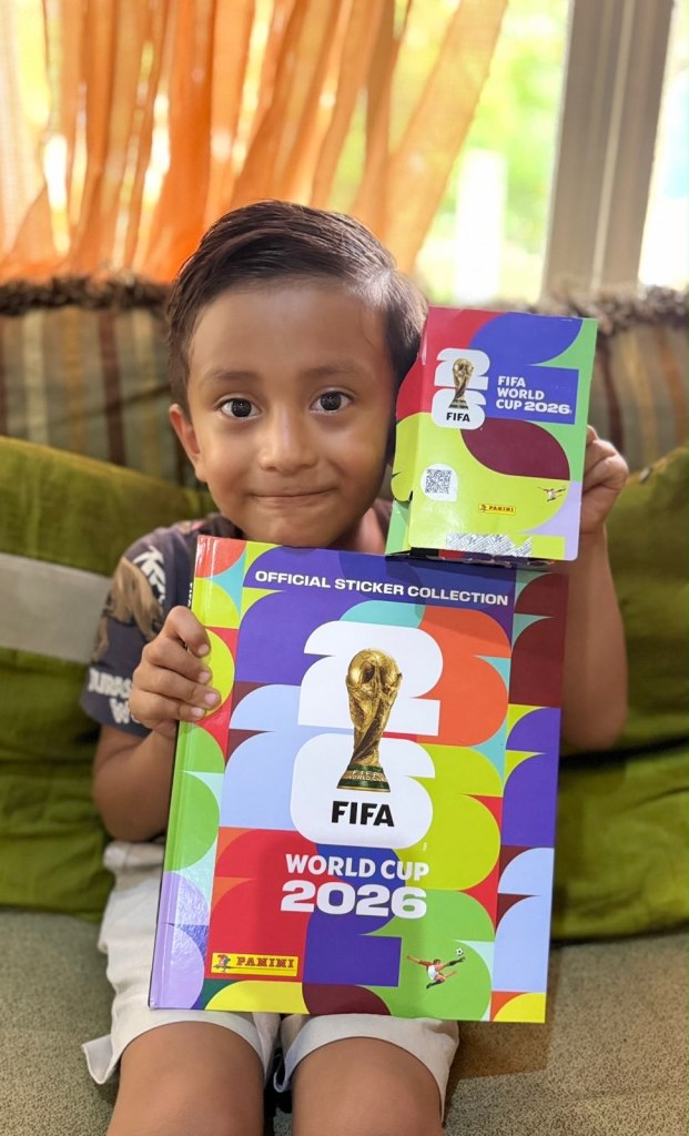 jose jr's son with sticker collection boxes