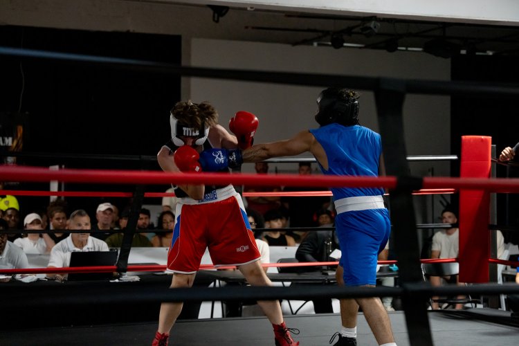 two kids in boxing event 