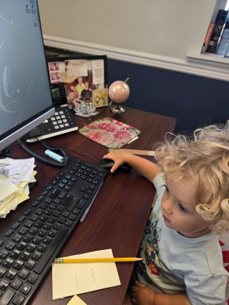 Mack at computer
